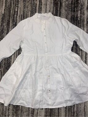 Alice Walk NWT Linen Tiered White Dress Size XL
